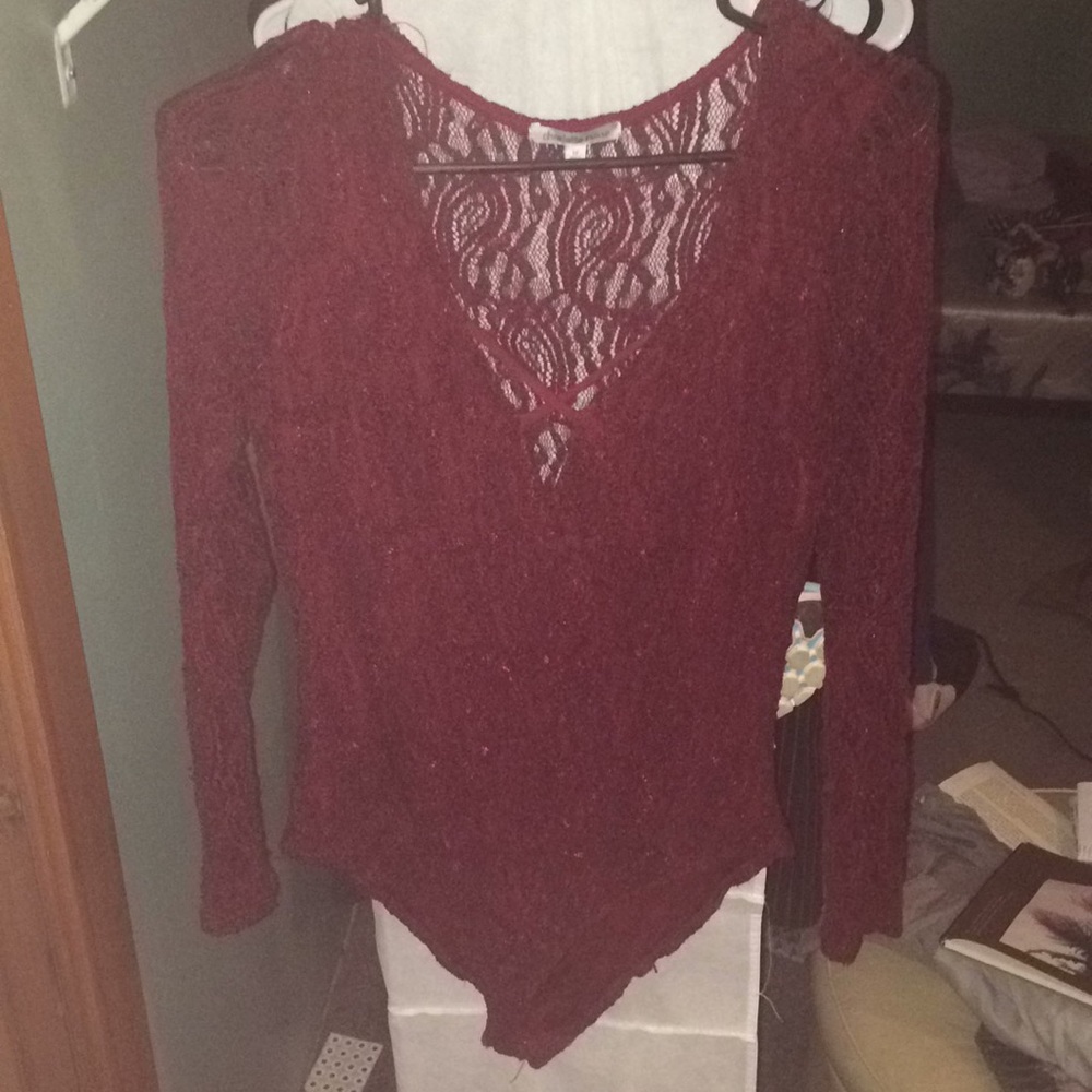 Maroon Lace Bodysuit